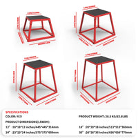 Garvee Box da Salto Pliometrico Set 12/18/24" Acciaio Antiscivolo - Regalo Perfetto per Festa del Papà Allenamento Casa