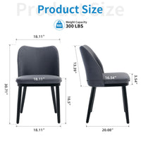 Sedie da pranzo Garvee in 2 pezzi, in velluto con rivestimento, ergonomiche, gambe in legno, antigraffio, cucina, bar, neutre