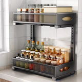 GARVEE Organizer per lavello a 2 livelli con anta scorrevole, bagno/cucina, bianco, organizer per armadietto ordinato