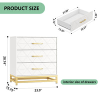 Cassettiera in legno Garvee per camera da letto, 3 cassetti, MDF, bianca, moderna, antipolvere, robusta, compatta, per corridoio o soggiorno