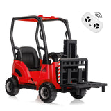 Garvee Carro Elettrico per Bambini 12V Carrello Elevatore Rosso con Forca Regolabile e Pallet per Interni ed Esterni 117x55x98 cm - Rouge