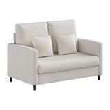 Garvee Divano Loveseat 130 cm Compatto e Confortevole con Tessuto Teddy e Chaise Lounge, Beige, Perfetto per Spazi Piccoli e Camere - Beige
