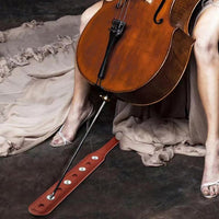 Ancoraggio per puntale per violoncello Garvee con cinturino regolabile in 8 posizioni, in microfibra, antiscivolo, per spettacoli teatrali, pieghevole, nero