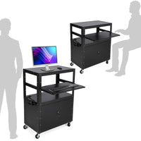 Carrello AV mobile Garvee con serratura, supporto tramite laptop regolabile in altezza, acciaio, ruota con frequenza, ufficio e presentazioni, nero, 24-42 pollici