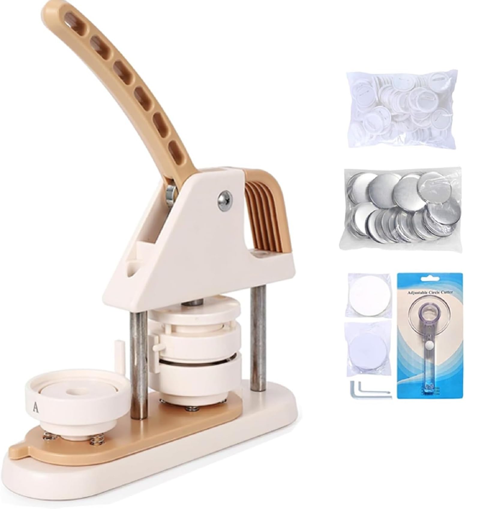 Garvee Button Maker 58mm – Materiale ABS, macchina per badge fai da te per bambini, scuola e progetti creativi