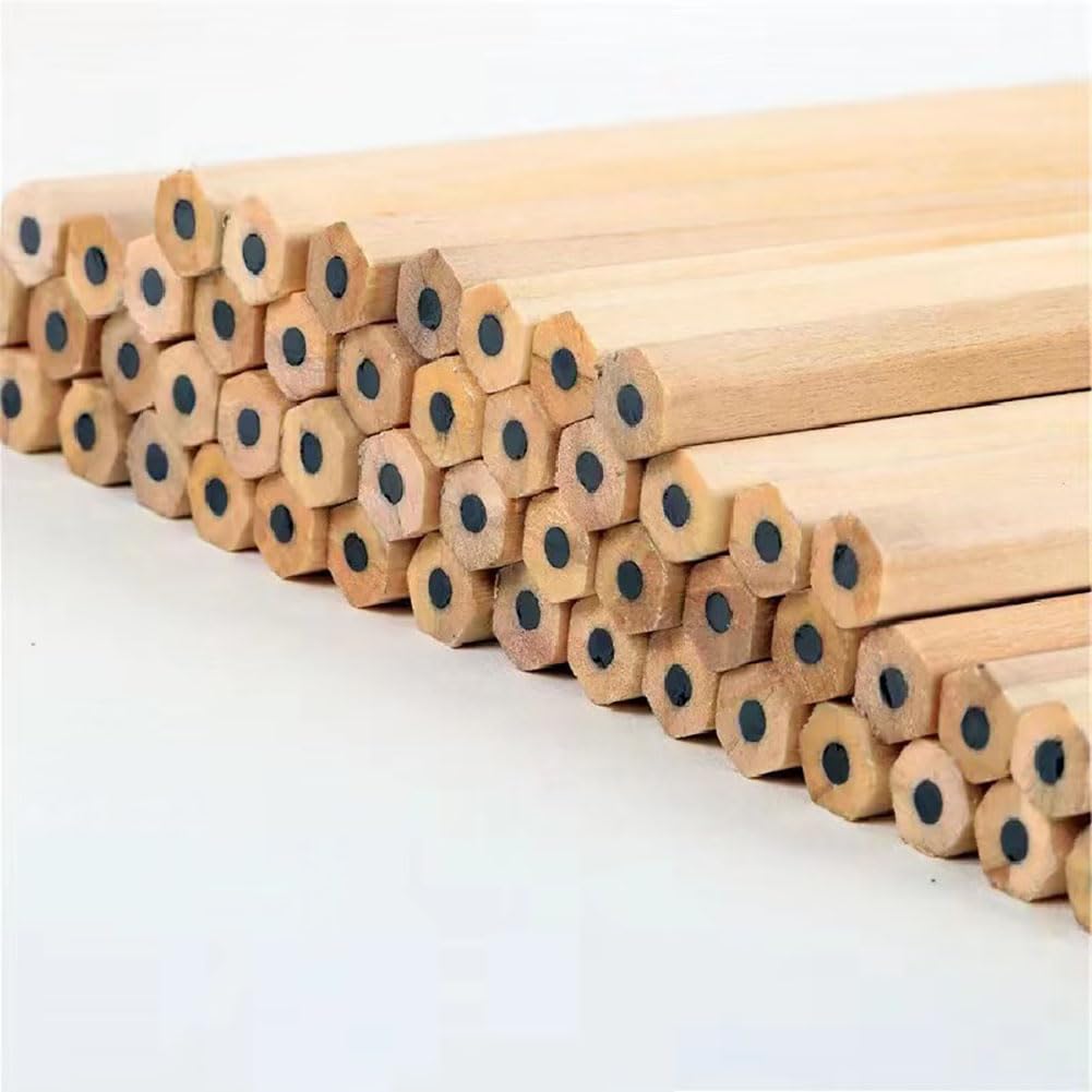 Matite in legno Garvee, 100 pezzi, HB, gambo esagonale, legno naturale, matite per scrivere e disegnare per bambini e studenti