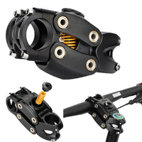 Garvee 7° 45mm Regolabile Ammortizzato Attacco Manubrio MTB BMX, Struttura 4-Link, Molla Variabile, Assorbimento Urti, Comfort Spalla, Nero