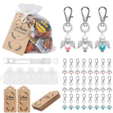 Garvee Portachiavi Set Regalo 30 Pezzi Bianco Rosa Blu con Bustina e Etichetta Carta Kraft per Matrimonio e Baby Shower Versatili e Resistenti