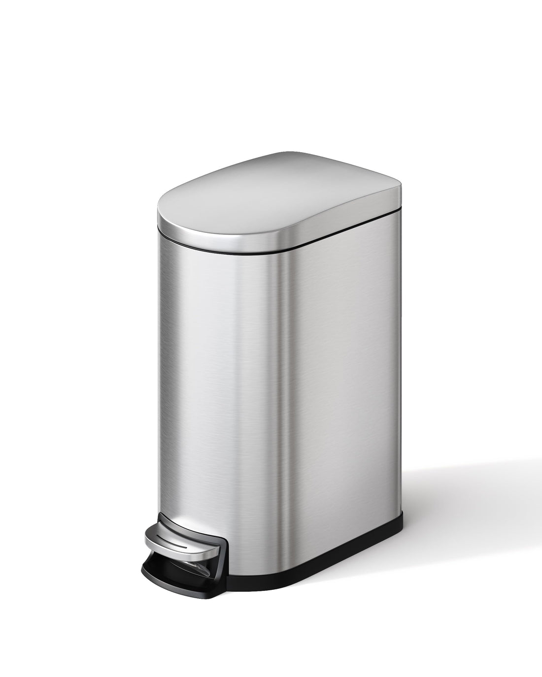 Pattumiera Garvee in acciaio inox da 10 litri con coperchio a chiusura ammortizzata e contenitore interno per bagno e camera da letto, compatta, impermeabile, con maniglia, argento
