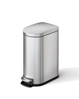 Pattumiera Garvee in acciaio inox da 10 litri con coperchio a chiusura ammortizzata e contenitore interno per bagno e camera da letto, compatta, impermeabile, con maniglia, argento - argento