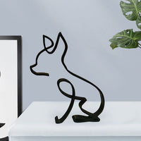 Garvee Scultura Cane in Metallo Minimalista Moderna - Design Geometrico Astratto - Resistente e Antiruggine - Decorazione da Parete o Scrivania - Ideale per Casa e Ufficio