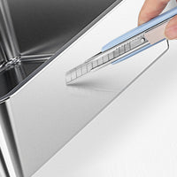 Lettiera per gatti Garvee in acciaio inox con coperchio, extra large, doppio ingresso, robusta, 60x40x39 cm, argento