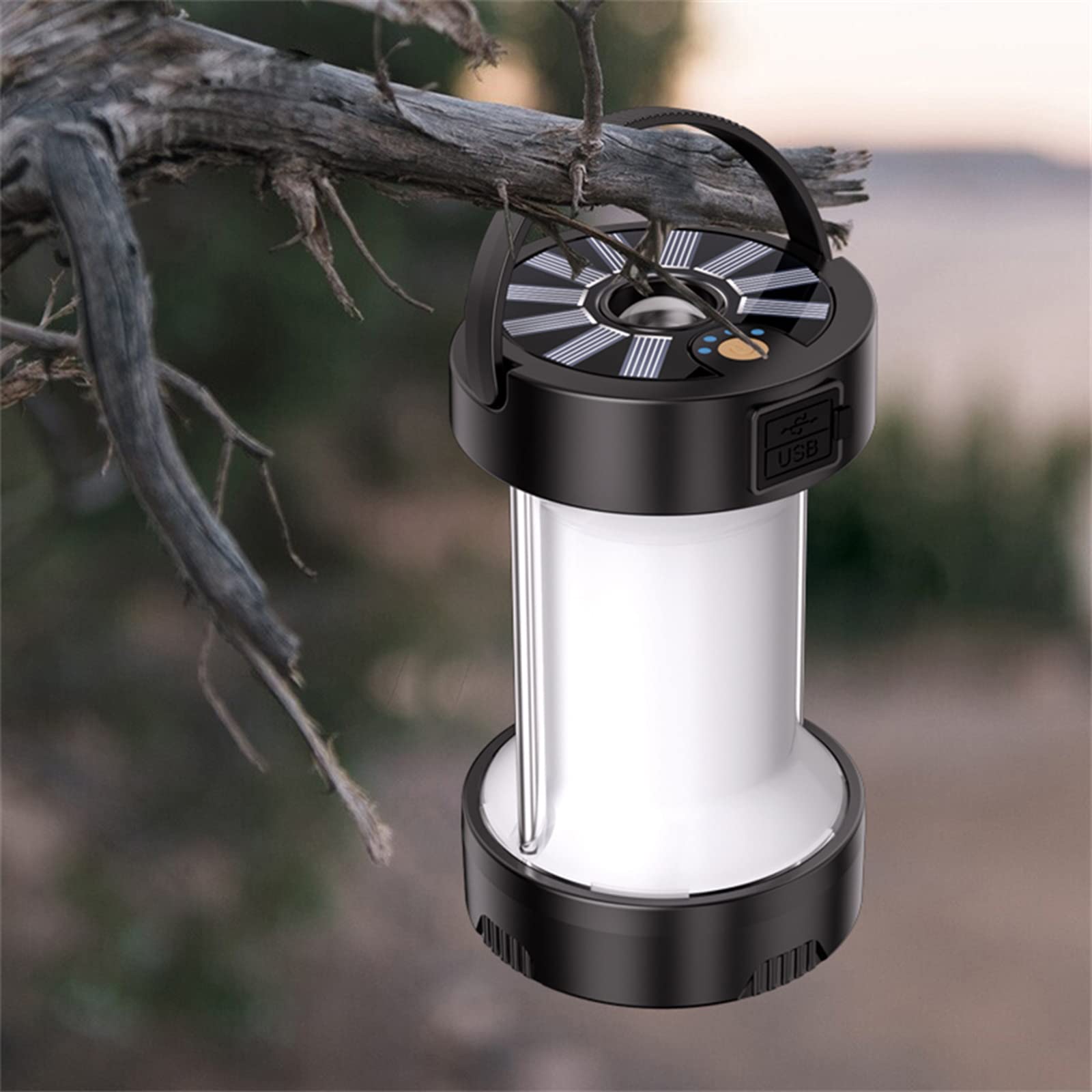 Lampada solare da campeggio Garvee a LED ricaricabile in plastica portatile per la pesca notturna all'aperto in caso di emergenza