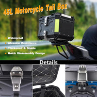 Garvee Valigia Moto 45L Alluminio Impermeabile Nero Opaco Touring - Serratura Sicura, Rivestimento Rimovibile, Installazione Rapida