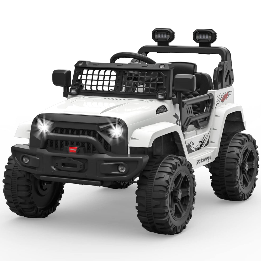 Garvee 12V Kids Electric Off-Road Car White con telecomando e Bluetooth – SUV robusto per bambini e bambine dai 3 anni in su
