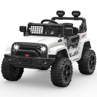 Garvee 12V Kids Electric Off-Road Car White con telecomando e Bluetooth – SUV robusto per bambini e bambine dai 3 anni in su
