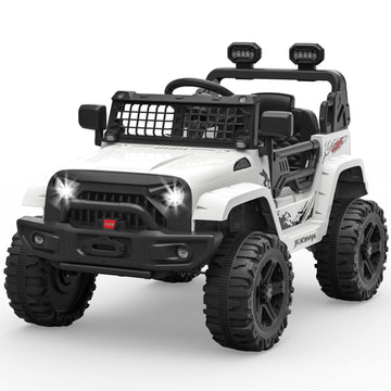 Garvee 12V Kids Electric Off-Road Car White con telecomando e Bluetooth – SUV robusto per bambini e bambine dai 3 anni in su