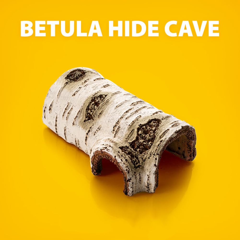 Garvee Resin Hideaway per rettili con effetto corteccia di legno, decorazione per acquario, taglia S, 15x9x5,5 cm, materiale in resina sicuro