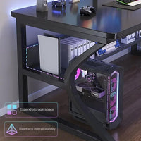 Scrivania per computer piccola Garvee da 31" con gancio per cuffie per ufficio domestico e camera da letto, robusta e durevole, compatta, in legno e acciaio di alta qualità