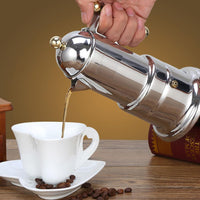 Garvee Induction Espresso Maker in acciaio inox - 4 tazze, per piani cottura a induzione, perfetta per gli amanti del caffè