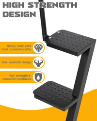 Gradini per rimorchio per barche Garvee con corrimano, 3 gradini, antiscivolo, in acciaio, regolabili, capacità di carico di 400 libbre, per timone di traino, per esterni