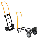 Garvee Carrello da Giardino 2-in-1 Pieghevole Nero Arancio | 181 Kg, 4 Ruote Anti-Foratura, Metallo