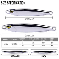 Garvee set di 5 esche da pesca 3D con occhi a 360°, riflettenti, 2 ami, 30 g per acqua dolce e salata, realistiche, resistenti, versatili