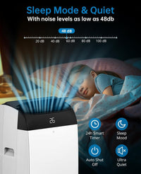 GARVEE Mobile Klimagerät 10000 BTUs, Fernbedienung Abluftschlauch Schlafmodus Mobil Klimaanlage Luftkühler, 3-in-1 Tragbares Klimagerät, Luftentfeuchter (30L/H), Kühlfunktion, Ventilator