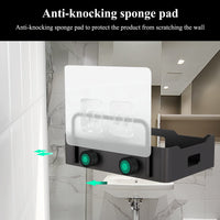 Portasapone da parete Garvee con gancio, acciaio inossidabile, impermeabile, antiruggine, per bagno e cucina, 12,5x8,5x3 cm, nero