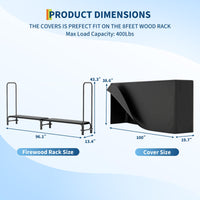 Portalegna Garvee con copertura in tessuto Oxford impermeabile da 8 piedi per giardino e patio, nero