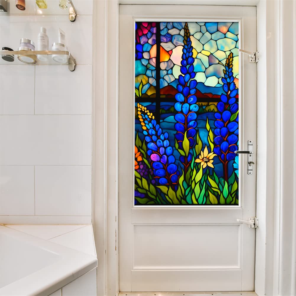 Pellicola per finestre Garvee Retro Floral, protezione UV, rimovibile, senza adesivo, statica, 60x100 cm, per la privacy e il risparmio energetico