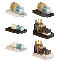 Cassetto telescopico estensibile Garvee per cucina, ripiani portaoggetti per mobili da cucina, porta spezie, organizer per cassetti, cestello per posate da cucina, acciaio inossidabile, non richiede foratura, versatile