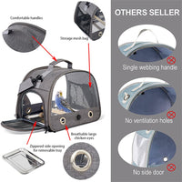 Garvee Bird Travel Carrier con vassoio in acciaio inossidabile, leggero, traspirante, tracolla regolabile per parrocchetti e piccoli uccelli, 24x33x26 cm, trasparente