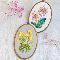 Kit per ricamo per principianti Garvee con telaio, ago, istruzioni - Set completo per ricamo con nastro 3D per persone creative, cotone, regalo per hobby