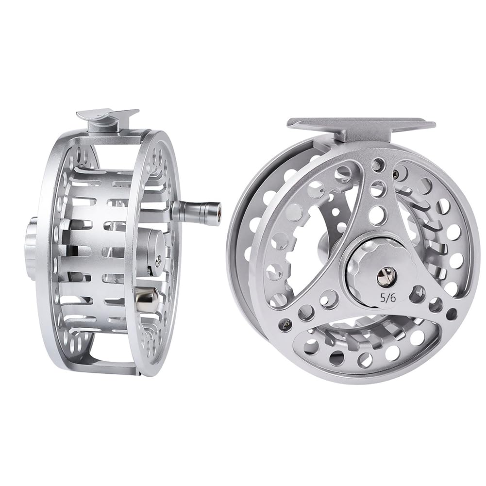 Mulinello Garvee Fly Reel 2+1BB CNC Alluminio Argento - Fluido e Preciso per Trota, Luccio, Carpa | Regalo Perfetto Festa del Papà