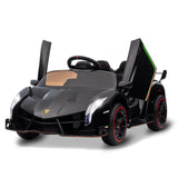 Garvee Auto Elettrica per Bambini Lamborghini 12V con Porte a Farfalla, Telecomando, LED, Musica per Giardino - Black
