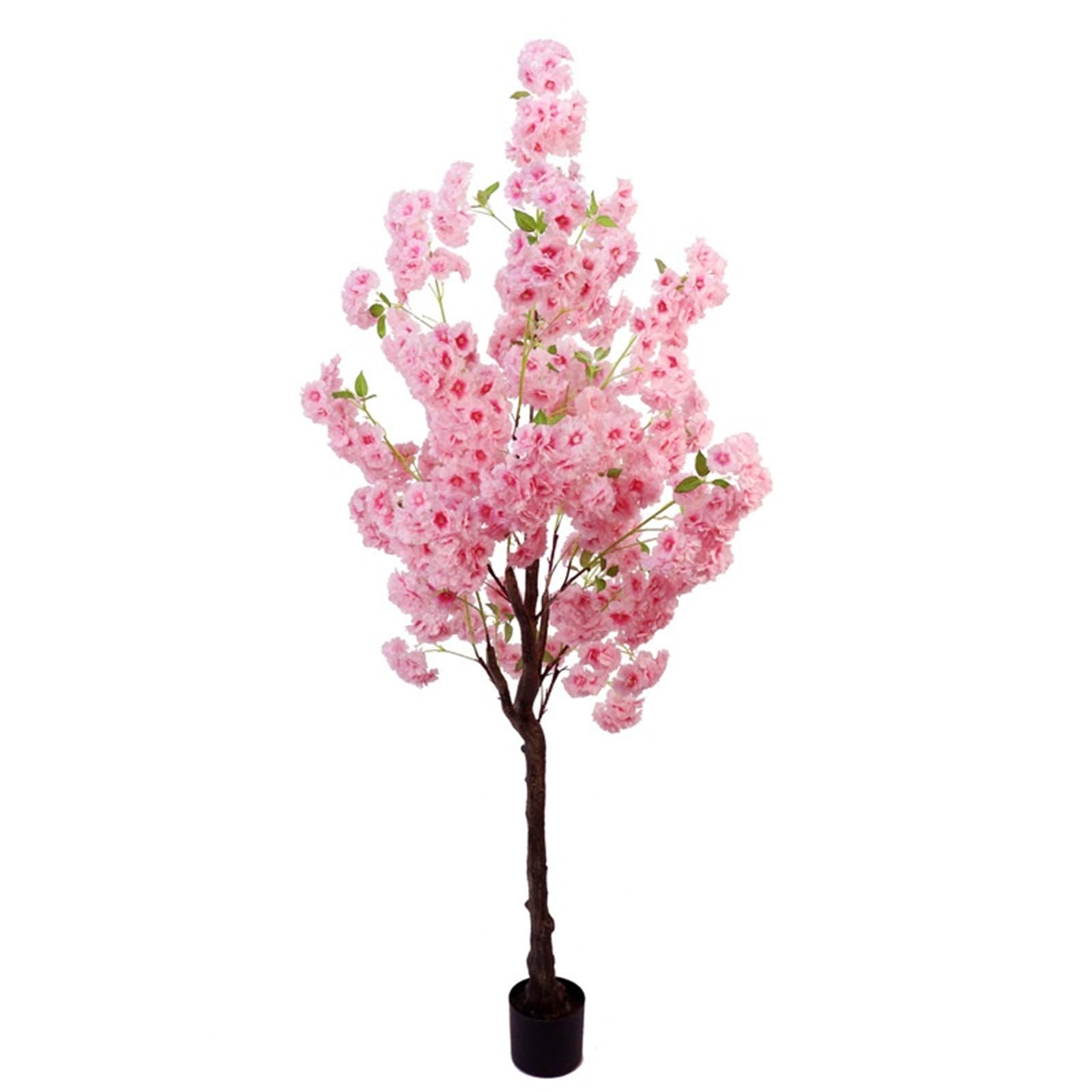 Albero di ciliegio artificiale Garvee da 1,7 m con doppio palo, plastica, rami regolabili, vaso per decorazioni domestiche e per feste, realistico, rosa