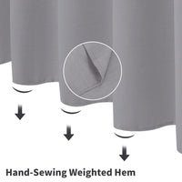 GARVEE Tenda da doccia testurizzata con effetto lino, lavabile, effetto lino per vasca da bagno e vasca da bagno, 180x180 cm, grigio