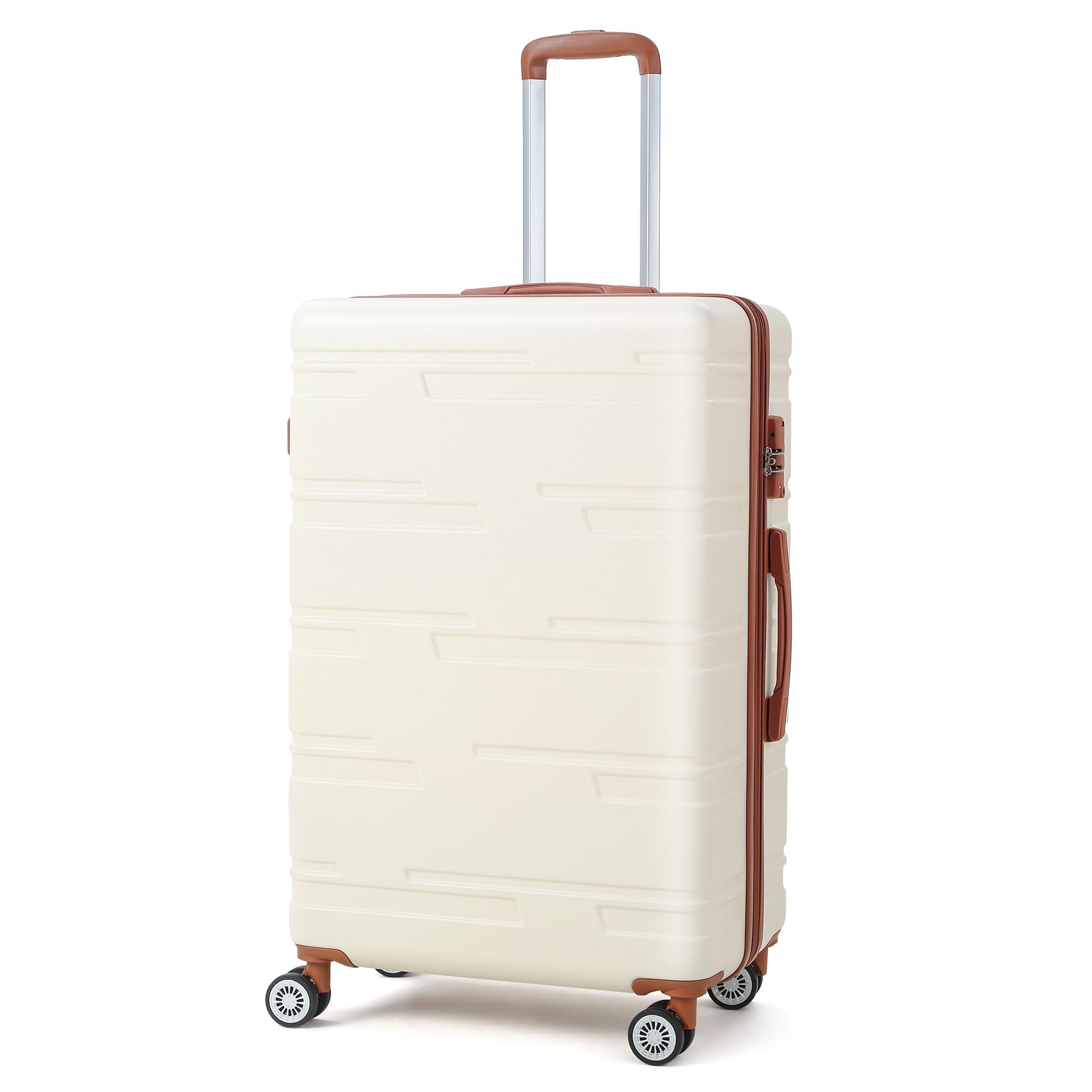 Valigia da viaggio Garvee in ABS rigido con lucchetto TSA, 76,5x49,5x30,5 cm, leggera, grande, nera