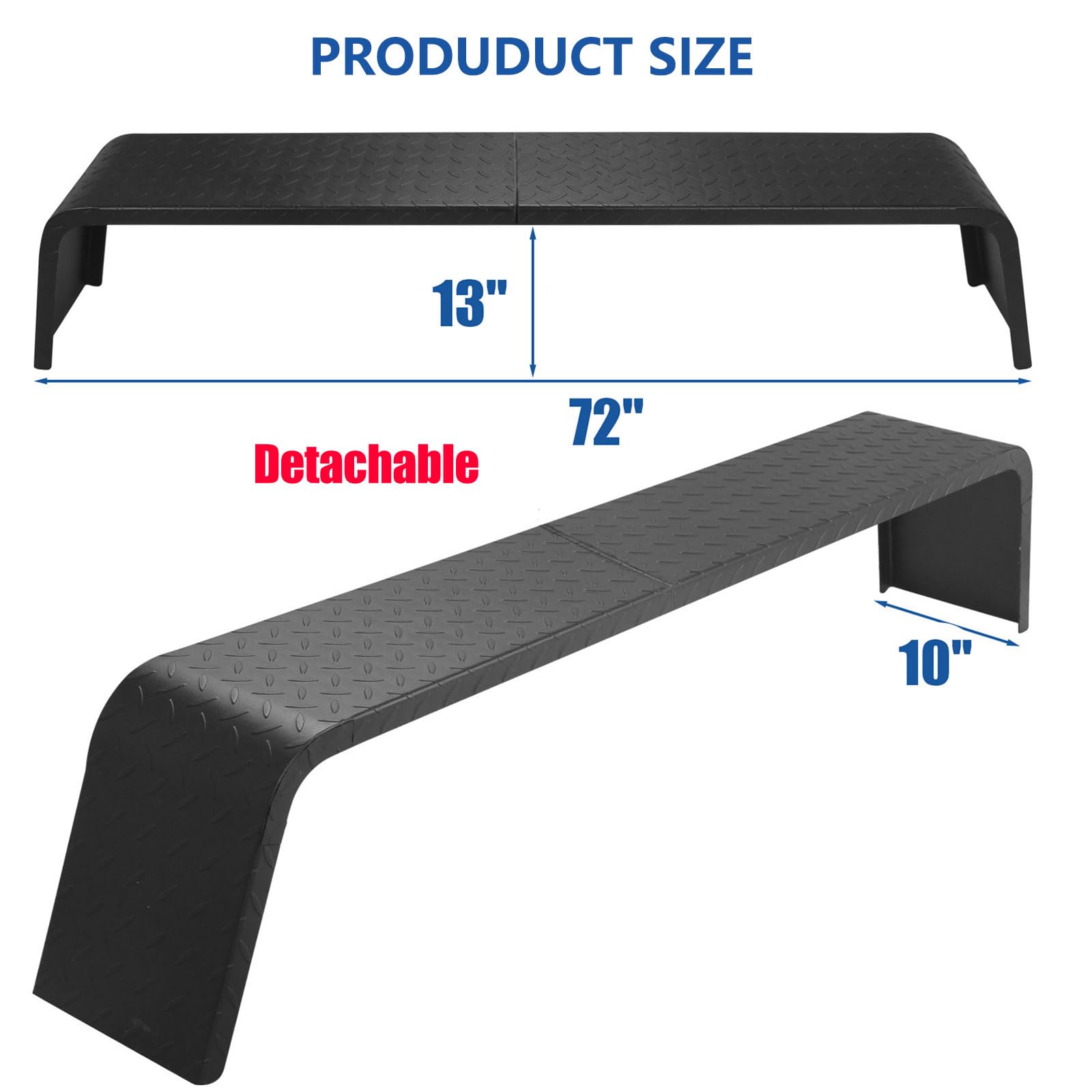 Parafanghi rimovibili per rimorchi Garvee in acciaio calibro 14 per pneumatici da 13-15", assale tandem, resistenti alle intemperie