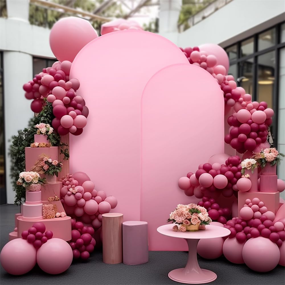 Garvee Wedding Arch Cover 1 x 2 m Tessuto Rotondo Top Fondale per Studio Fotografico e Decorazione da Giardino Rosa