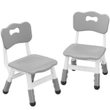 Sedia per bambini Garvee, altezza regolabile, 3 livelli, plastica, robusta, per bambini e bambine, grigio, confezione da 2, per casa e aula - Grigio