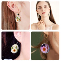 Set di 12 stampi per orecchini in silicone Garvee, ovali ed esagonali, in resina epossidica, versatili per donne e ragazze, per la creazione di gioielli.