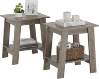 Set di tavolini laterali Garvee, 2 ripiani, compatto, robusto, effetto legno, soggiorno, camera da letto, 39,42 cm x 29,97 cm x 48,21 cm