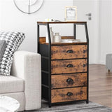 Cassettiera Garvee con 4 cassetti in tessuto e ripiano a 2 livelli per camera da letto, soggiorno, corridoio, 29x41x84,5 cm, bianco moderno