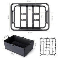 Cestino posteriore per bicicletta Garvee, grande, robusto cestino in metallo con fodera e rete per pendolari e shopping, nero, alta capacità
