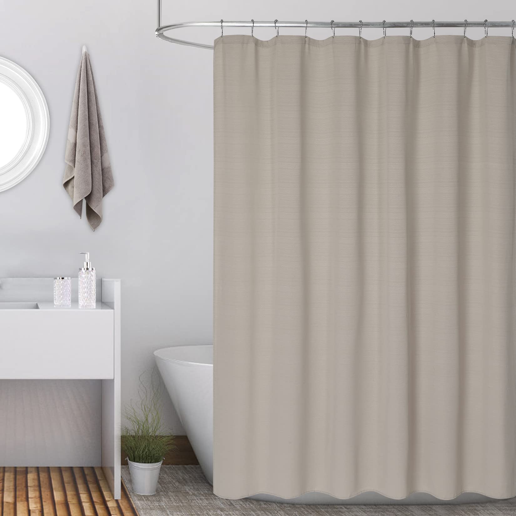Tappetino doccia GARVEE in tessuto spesso, idrorepellente, moderno, per bagno, doccia, 72x96 pollici, cachi