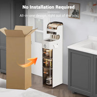 Mobiletto portaoggetti sottile per bagno Garvee, impermeabile con ruote, organizer stretto in plastica per cucina e camera da letto, trasparente, compatto