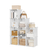 Garvee Organizer 9 Cubi Modulare in Acciaio Nero - Robusto, Personalizzabile, 30x30 cm - Casa e Ufficio - Bianco