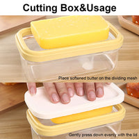 Scatola per tagliare il burro Garvee con lama in acciaio inossidabile e contenitore in plastica per cucina e pasticceria, resistente, infrangibile, pratica